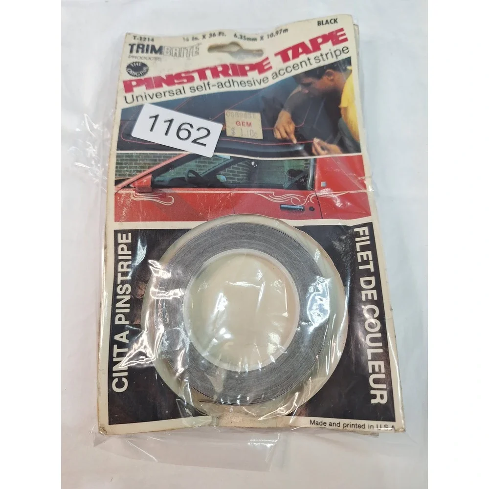 Vintage Trimbrite Pinstripe Tape Red T-1218 Black T-1214 2 Rolls USA